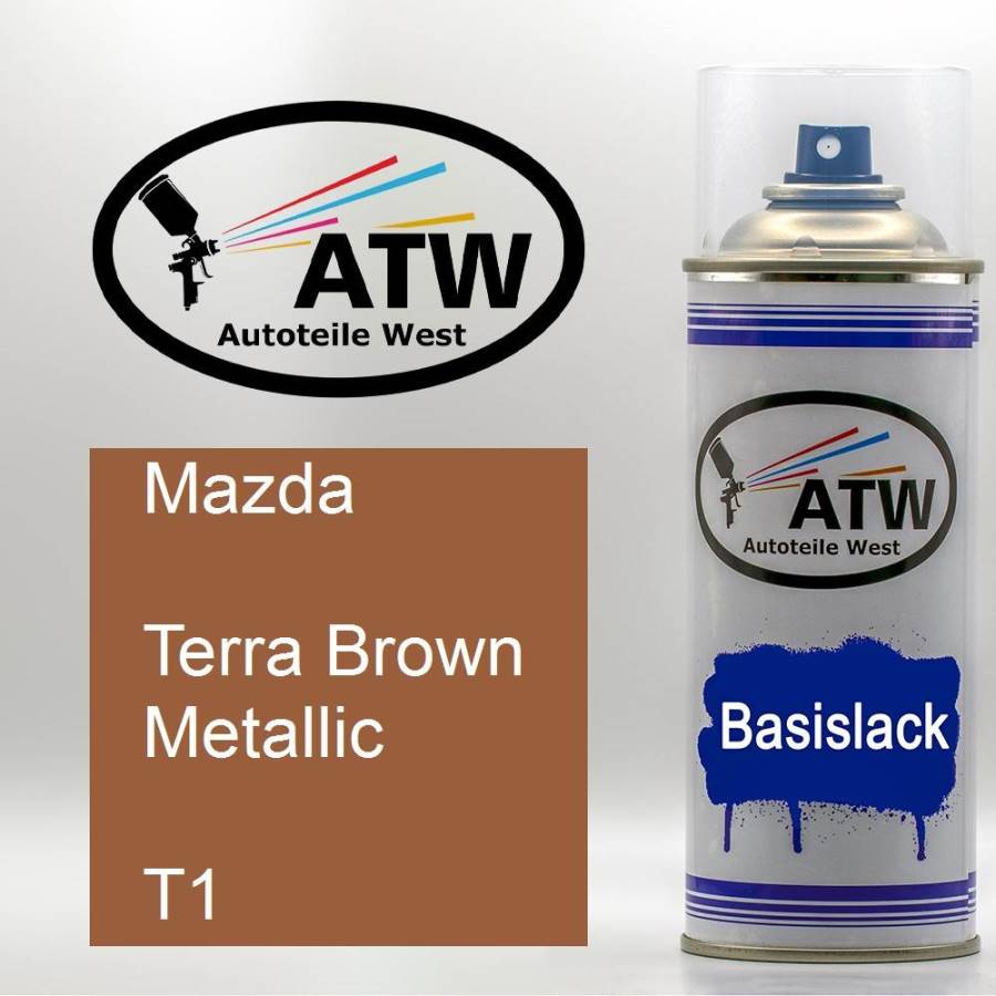 Mazda, Terra Brown Metallic, T1: 400ml Sprühdose, von ATW Autoteile West.